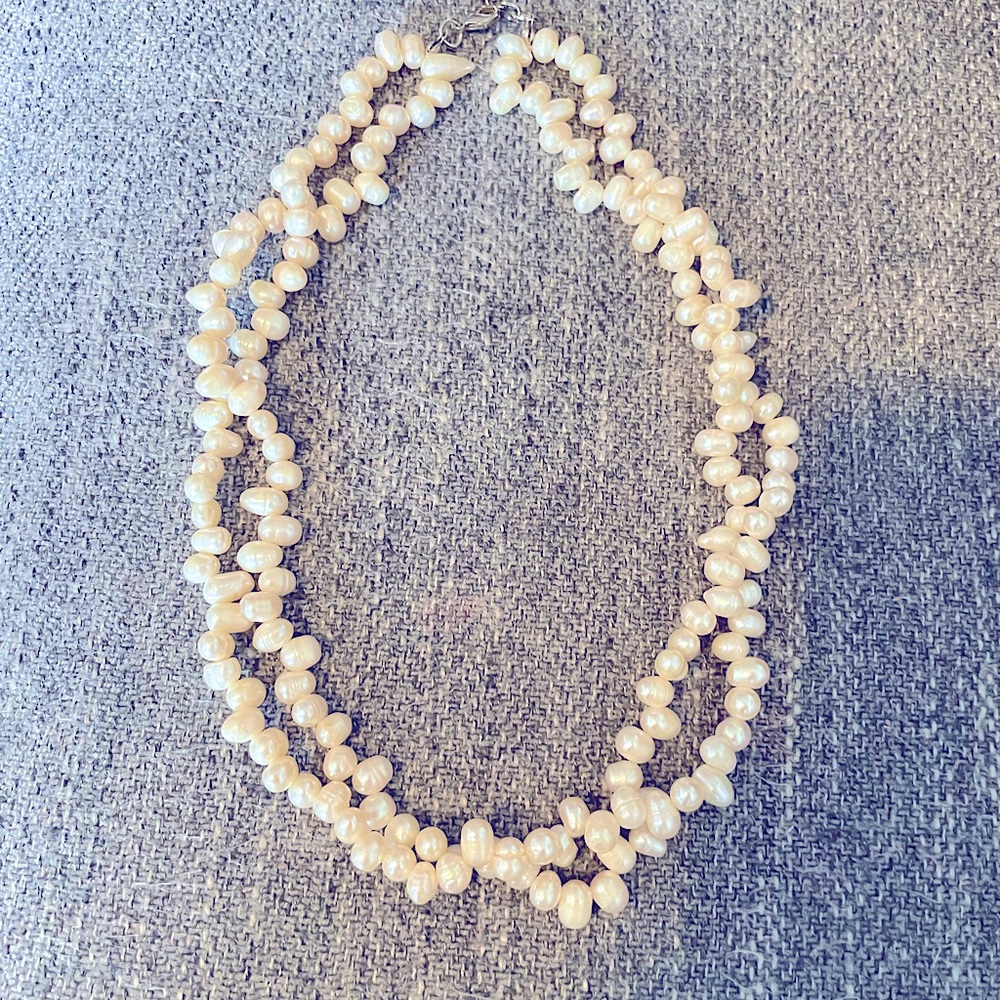 Fresh water pearl double strand necklace